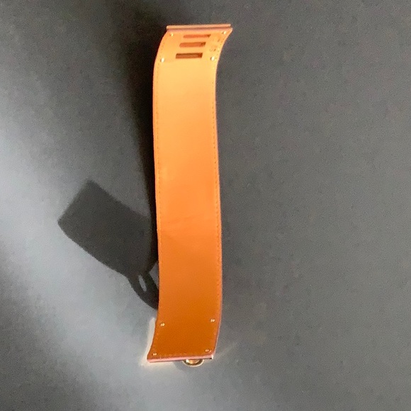 Hermes Women’s Leather Bracelet Orange/ Gold - Picture 4 of 4